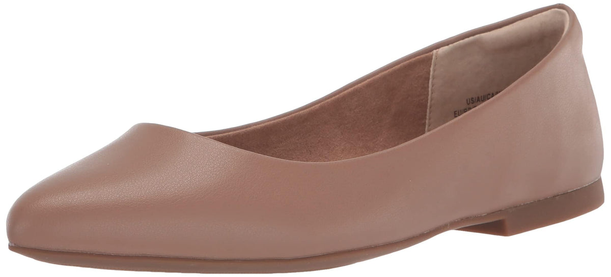 Amazon Essentials Women's Cushioned Pointed-Toe Ballet Flat, Slip-on Non-Slip Work Shoes Regular and Wide Widths