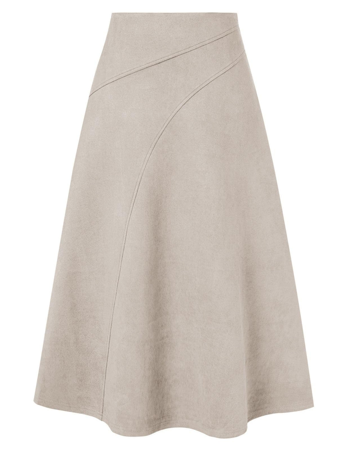 2026 Women's Suede Skirts, High Waist A-Line Skirt, Fall Winter Midi Skirt