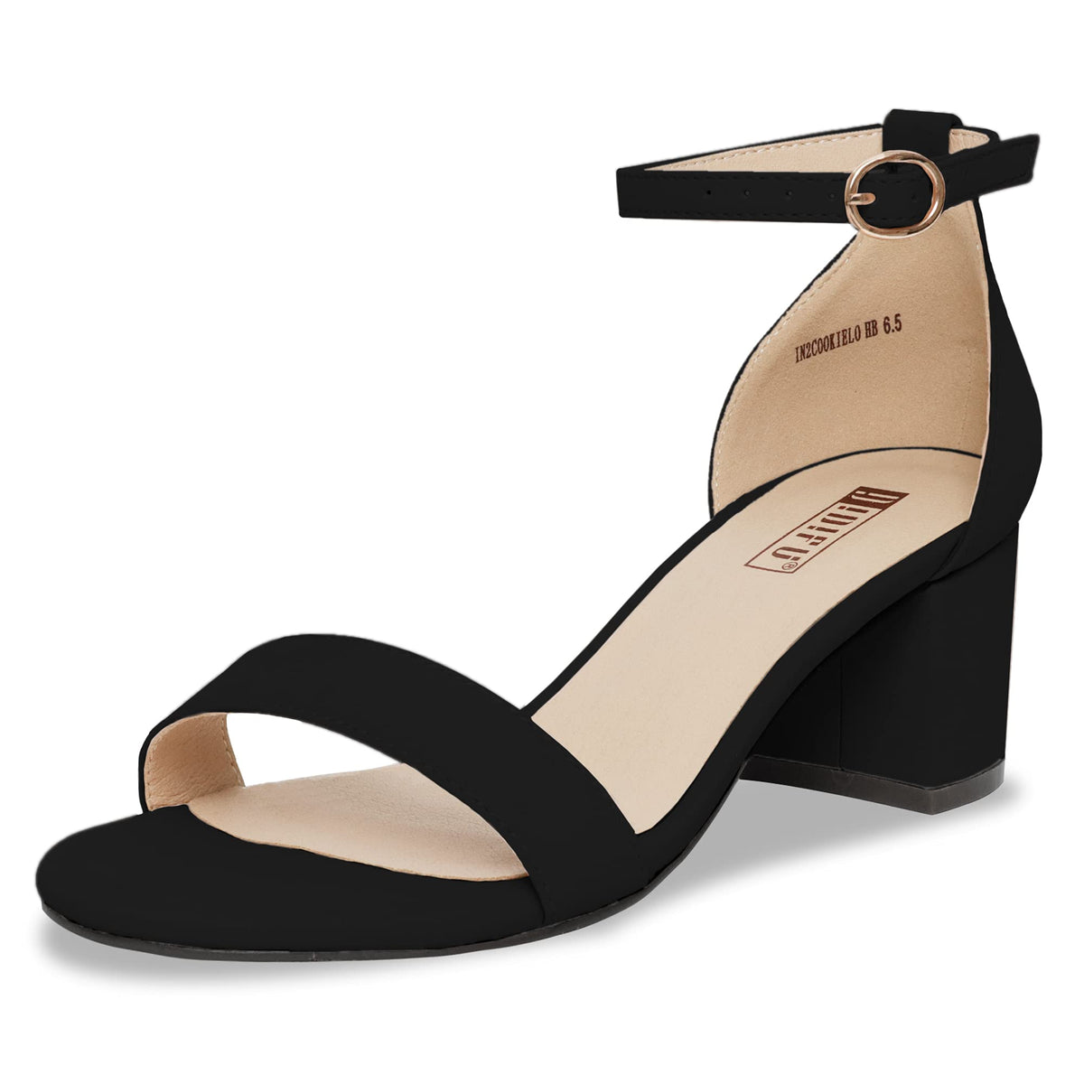IDIFU Women's Cookie-LO Low Block Heels Chunky Sandals Ankle Strap Wedding Dress Pump Shoes