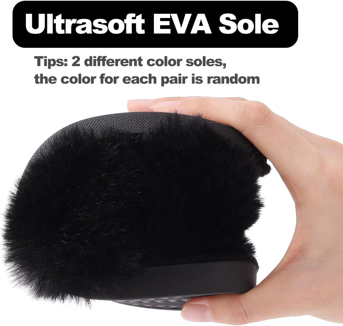 Evshine Memory Foam Fuzzy House Slippers for Women