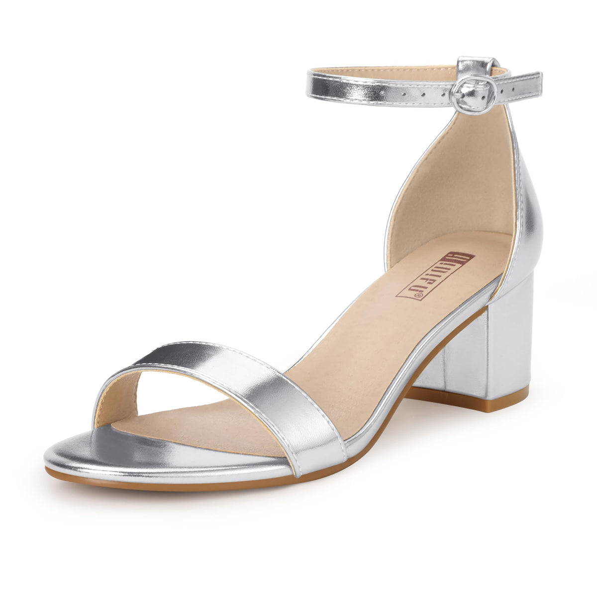 IDIFU Women's Cookie-LO Low Block Heels Chunky Sandals Ankle Strap Wedding Dress Pump Shoes