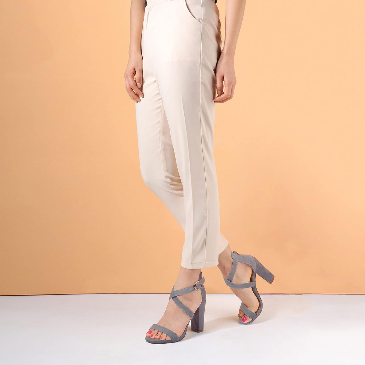 IDIFU IN4 Strappy Heels Chunky High Open Toe Ankle Strap Heeled Sandals