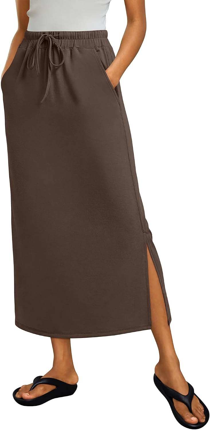 ANRABESS Air Layer Fabric Maxi Skirts for Women