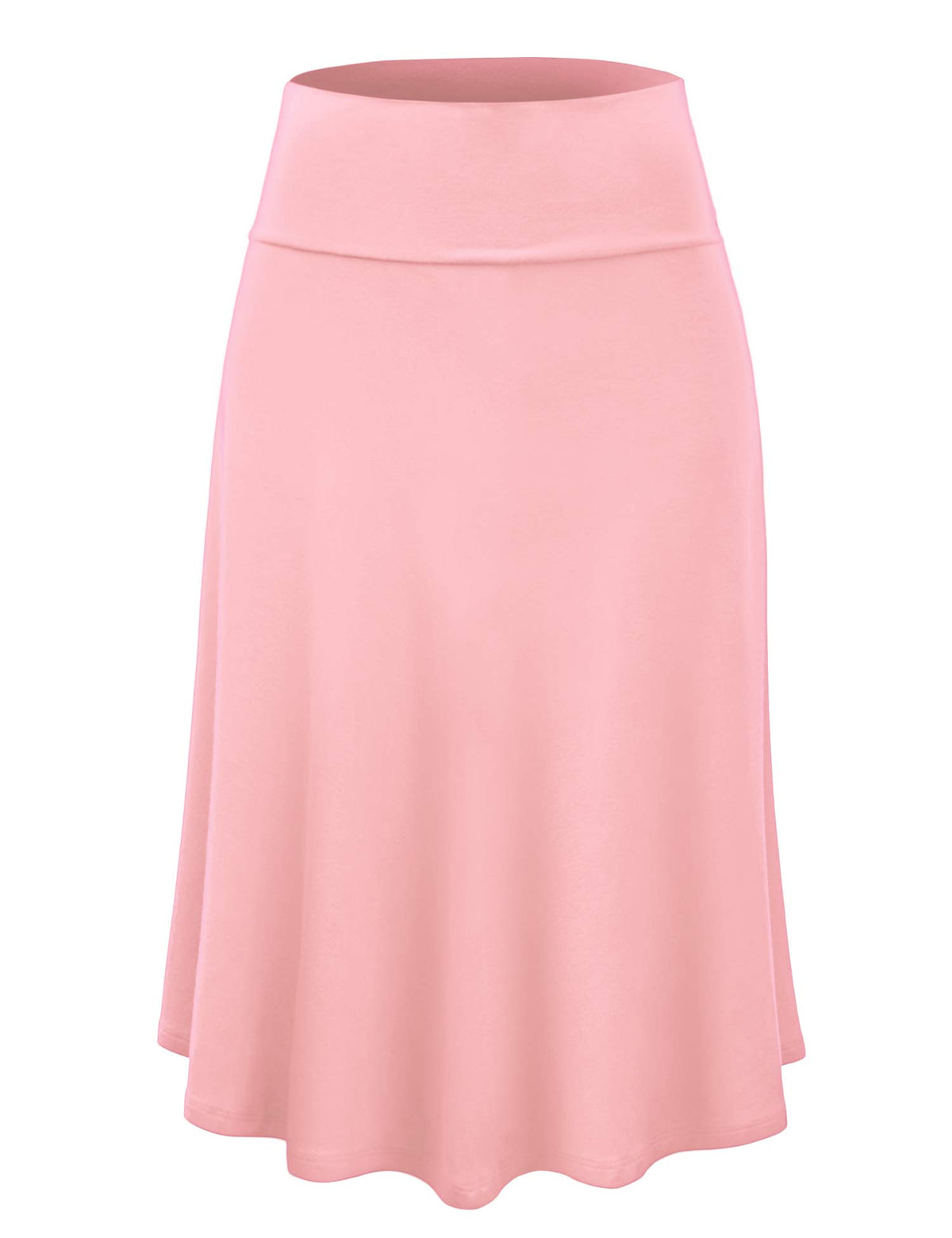 Lock and Love Women's Solid Ombre Lightweight Flare Midi Pull On Closure Skirt S-XXXL Plus Size