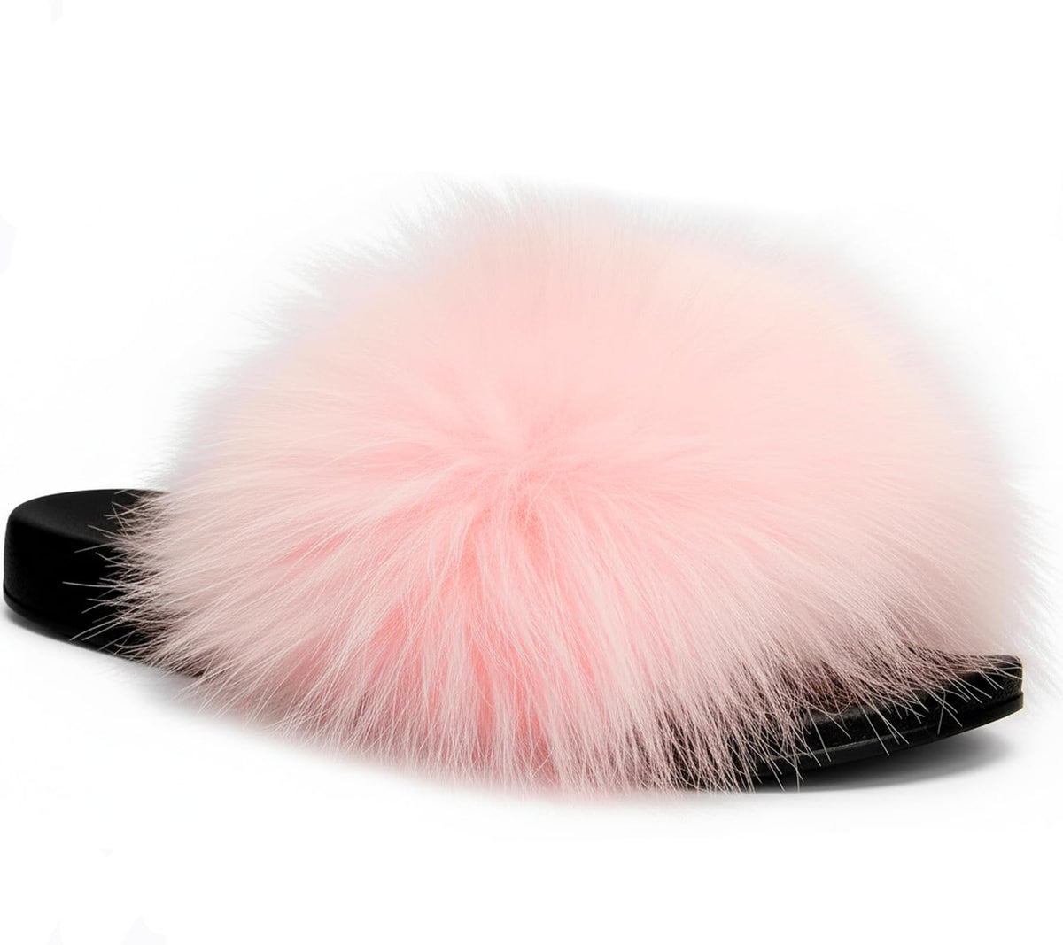 Faux Fur Slides for Women, Fuzzy Slippers Fluffy Sandals Furry House Shoes Indoor Outdoor