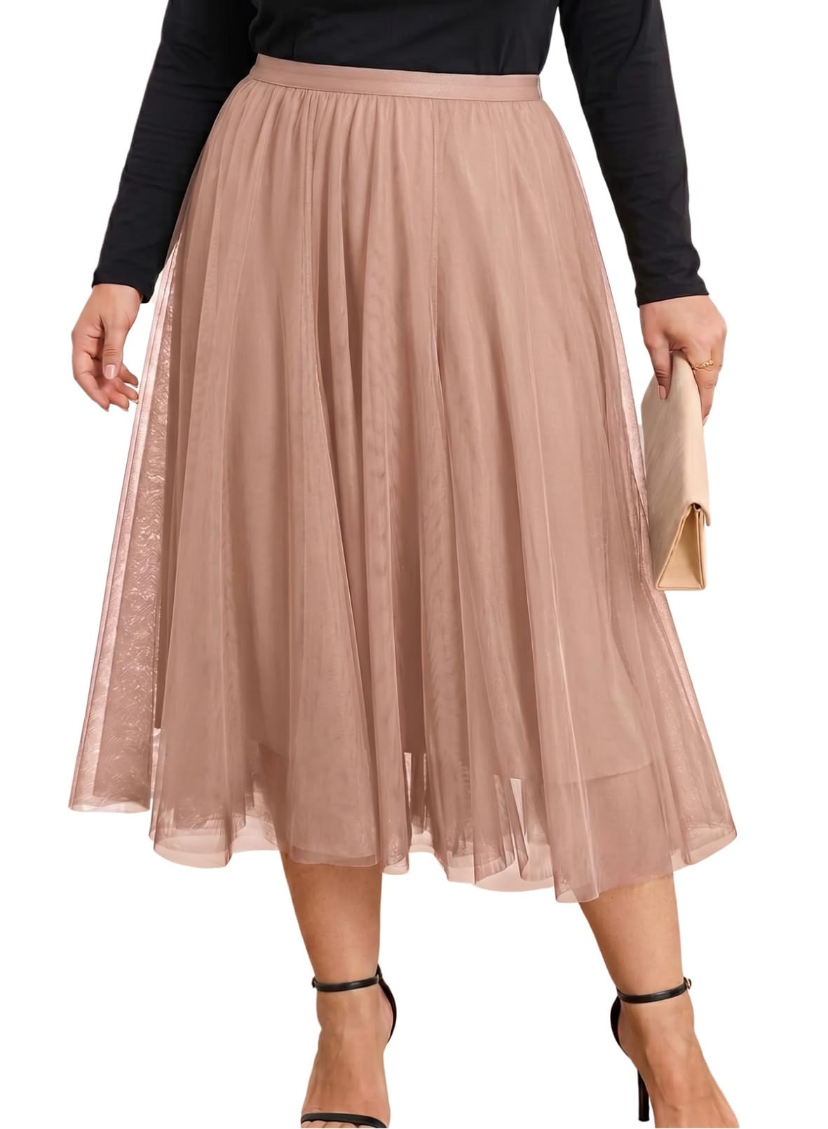 Eytino Plus Size Maxi Skirts for Curvy Women