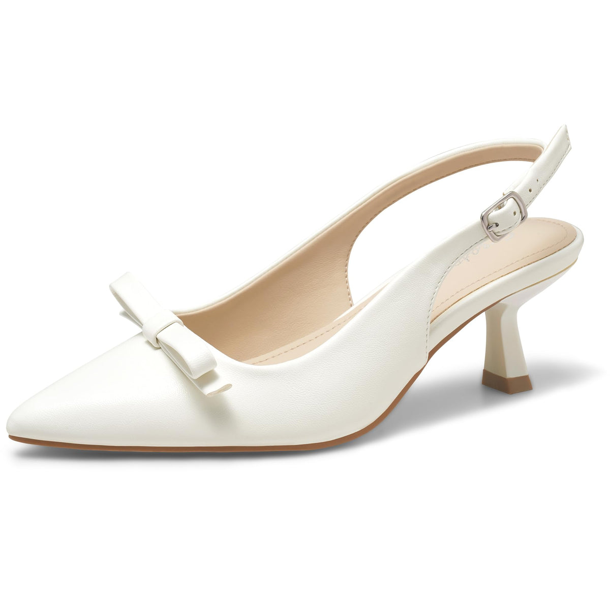 Greatonu Women's Kitten Heels Pointed Toe Slingback Dress Pumps Shoes