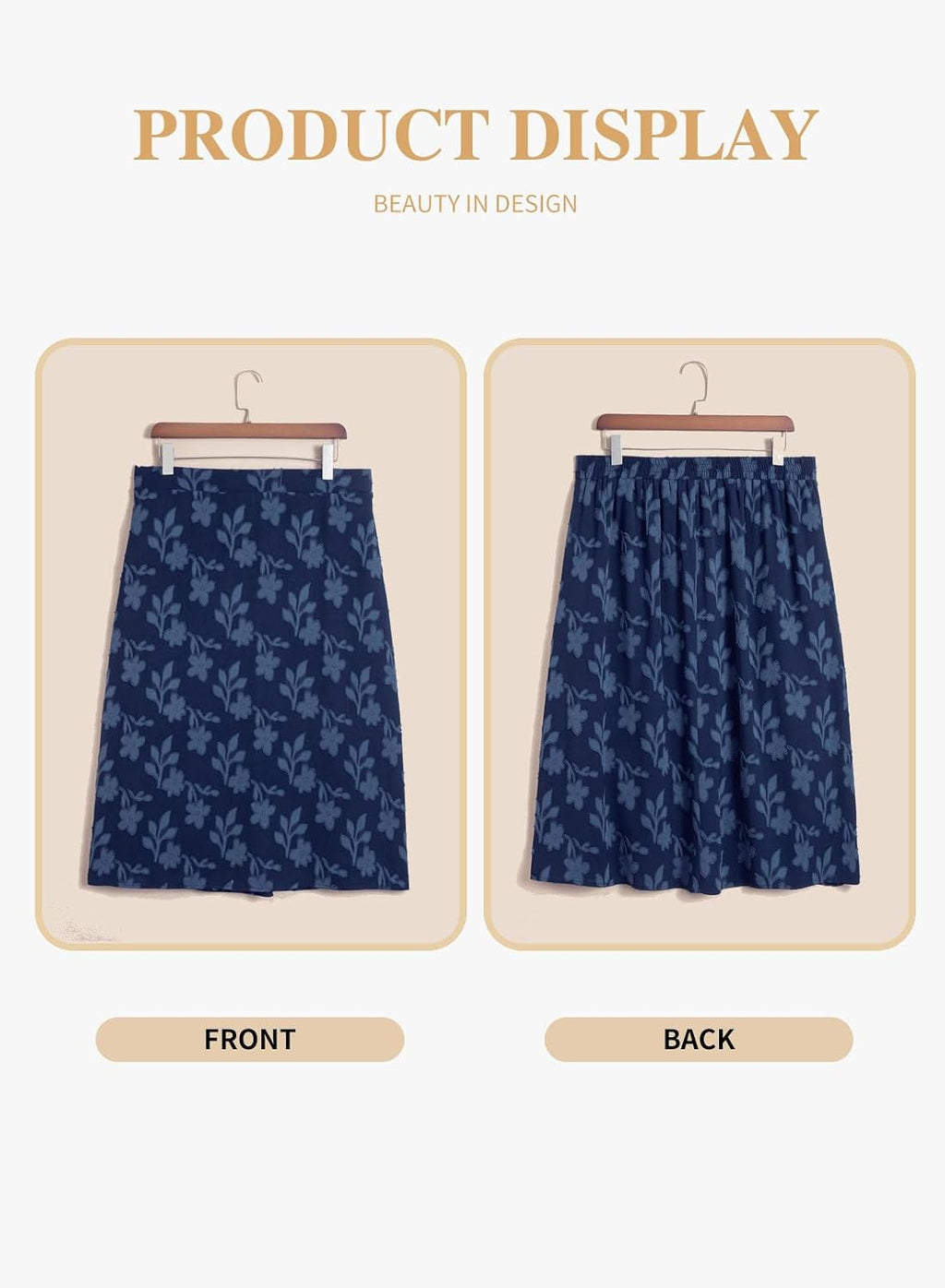 Eytino Plus Size Maxi Skirt for Women with Pockets