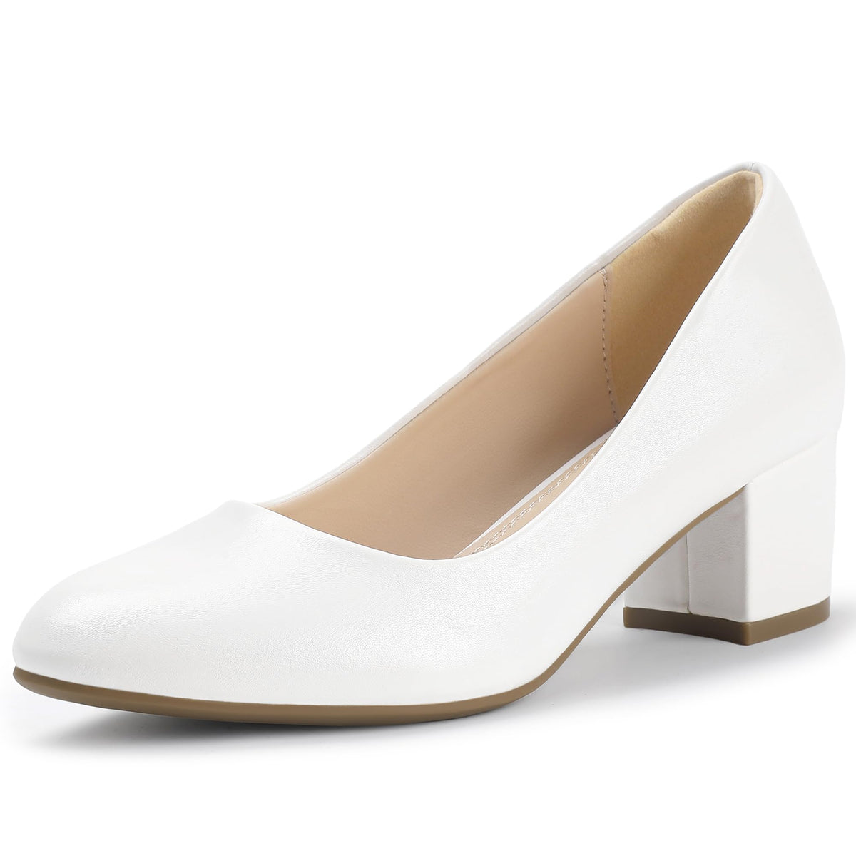 IDIFU IN2 Closed Toe Low Heels Block Chunky Short Pumps Shoe