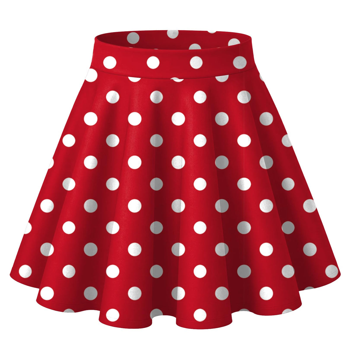 HOTOUCH Women's Skirt Casual Mini Skater Skirt Stretchy High Waist Flared Pleated A Line Basic Versatile Skirt