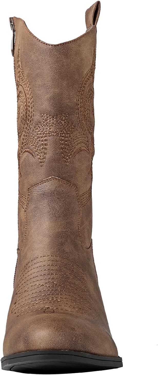 GLOBALWIN Cowboy Boots for Women, Mid-Calf Western Style