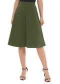 Urban CoCo Women's A-Line Elastic High Waist Flare Work Midi Knee Length Stretchy Skirt