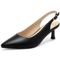 DOBOLIN Womens Slingback Kitten Heels Pointed Toe Low Heel Pumps