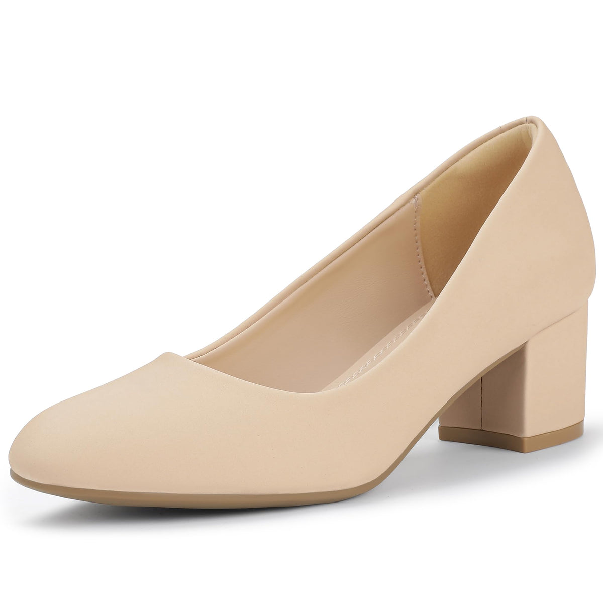 IDIFU IN2 Closed Toe Low Heels Block Chunky Short Pumps Shoe