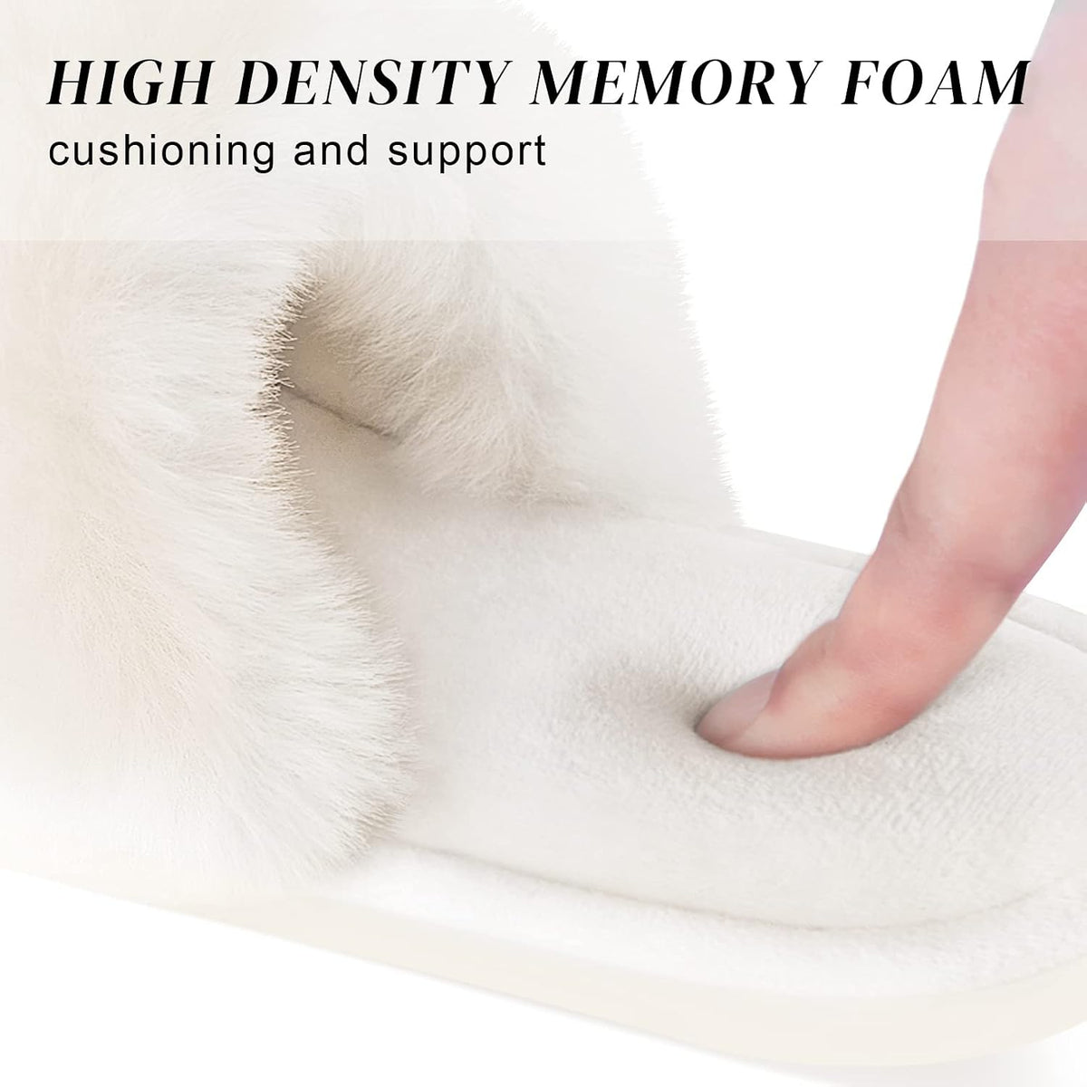 Parlovable Fuzzy Slippers for Women Open-Toe Slip On