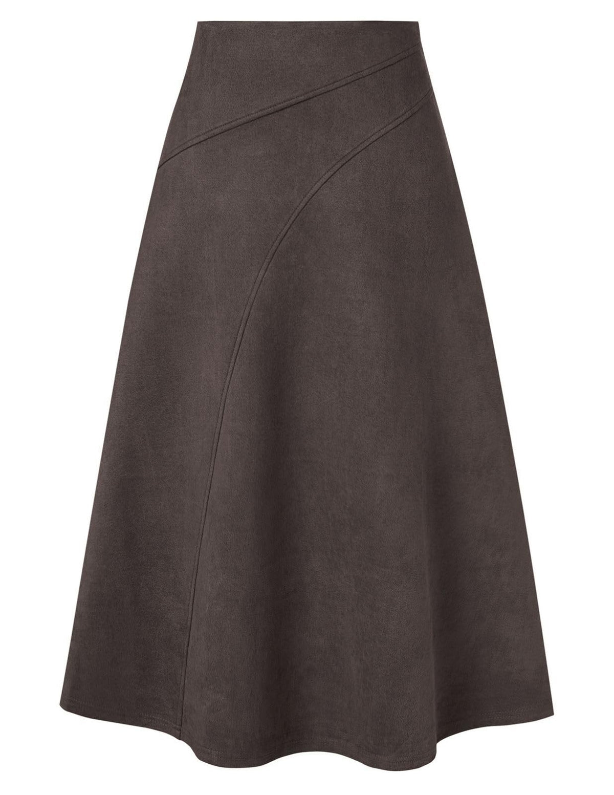 2026 Women's Suede Skirts, High Waist A-Line Skirt, Fall Winter Midi Skirt