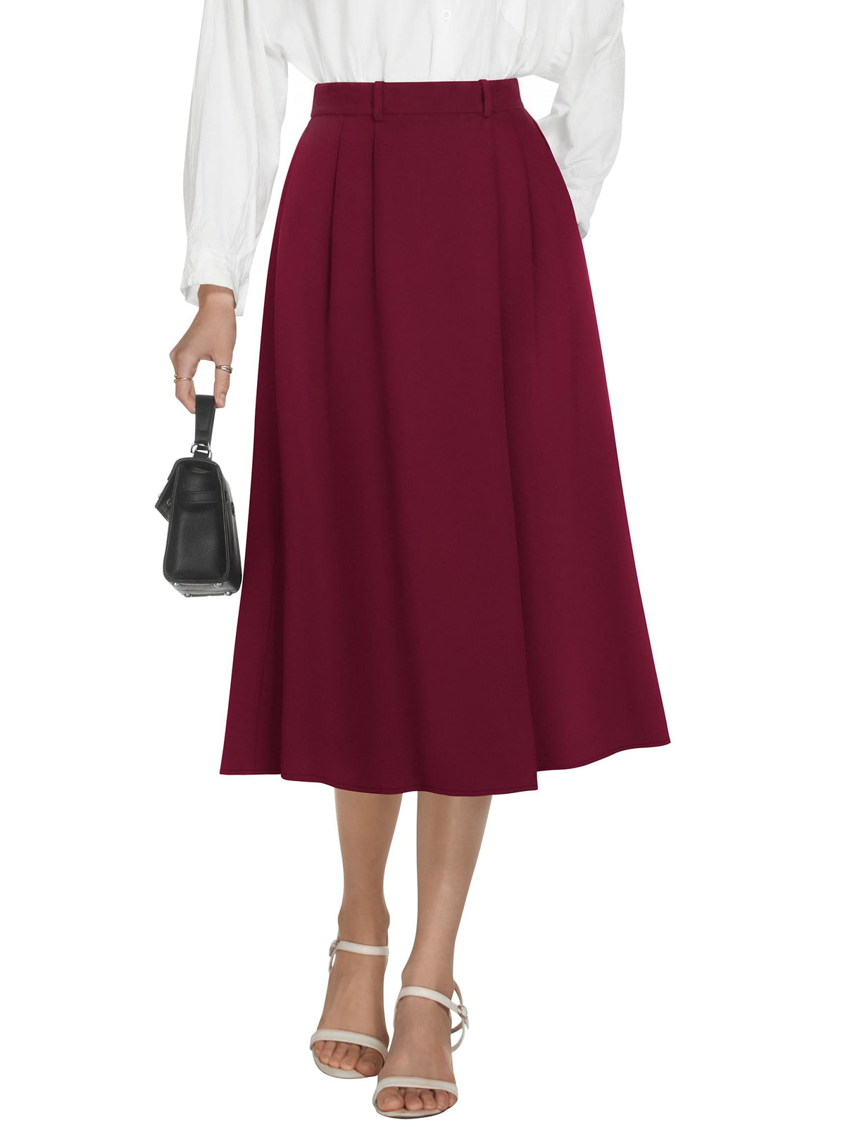 Casly Lamiit A-Line Midi Skirts for Women Business Skirt