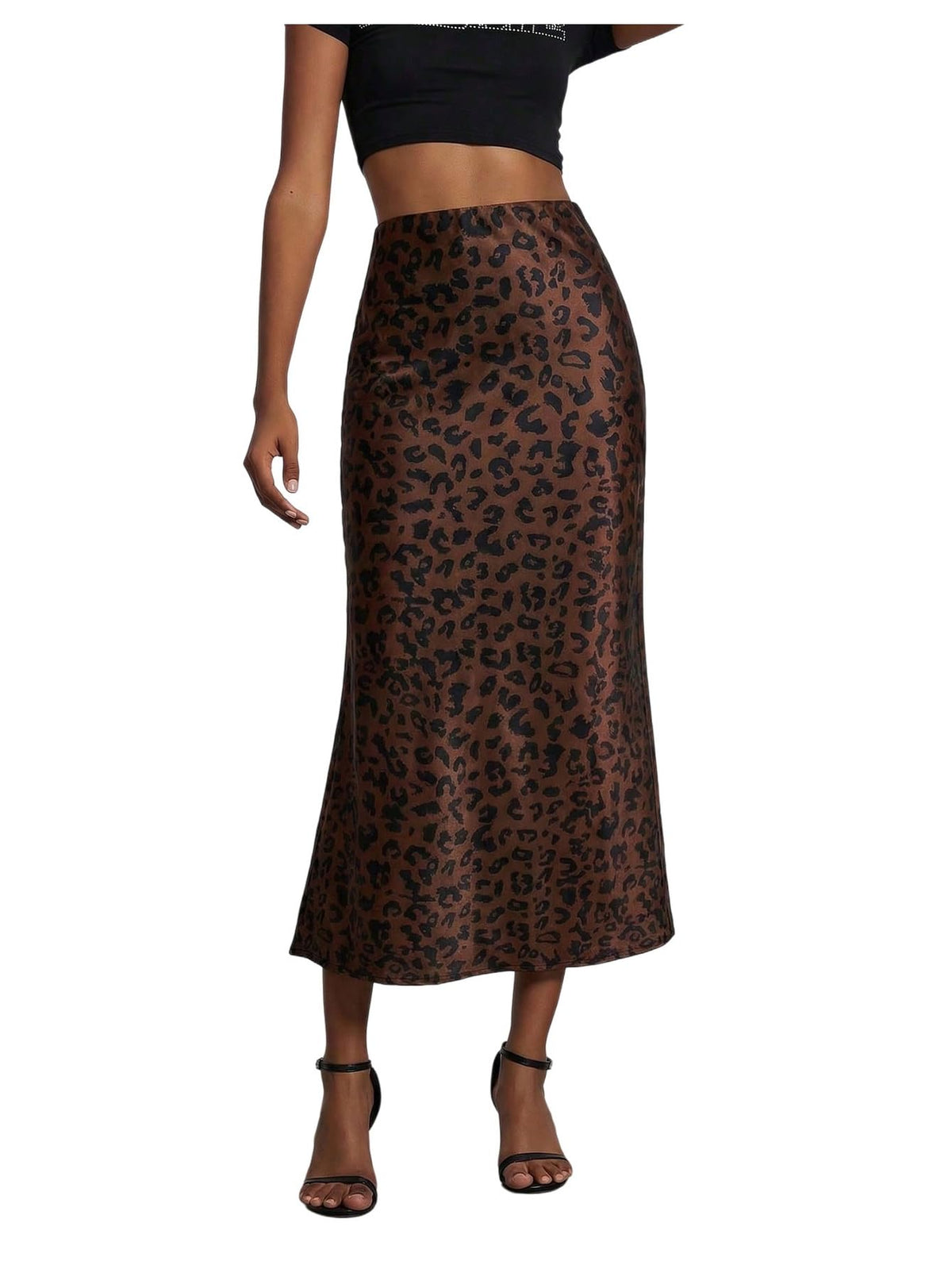 SHENHE Women's Satin Maxi High Waisted A Line Fishtail Skirt