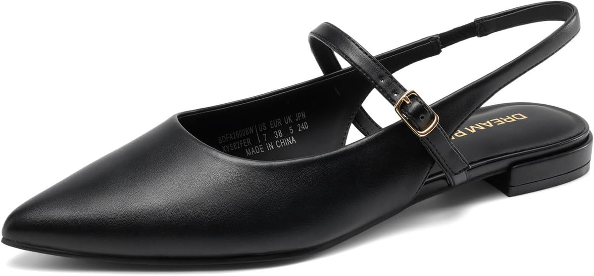 DREAM PAIRS Women's Slingback Dressy Mary Jane Ballet Flats