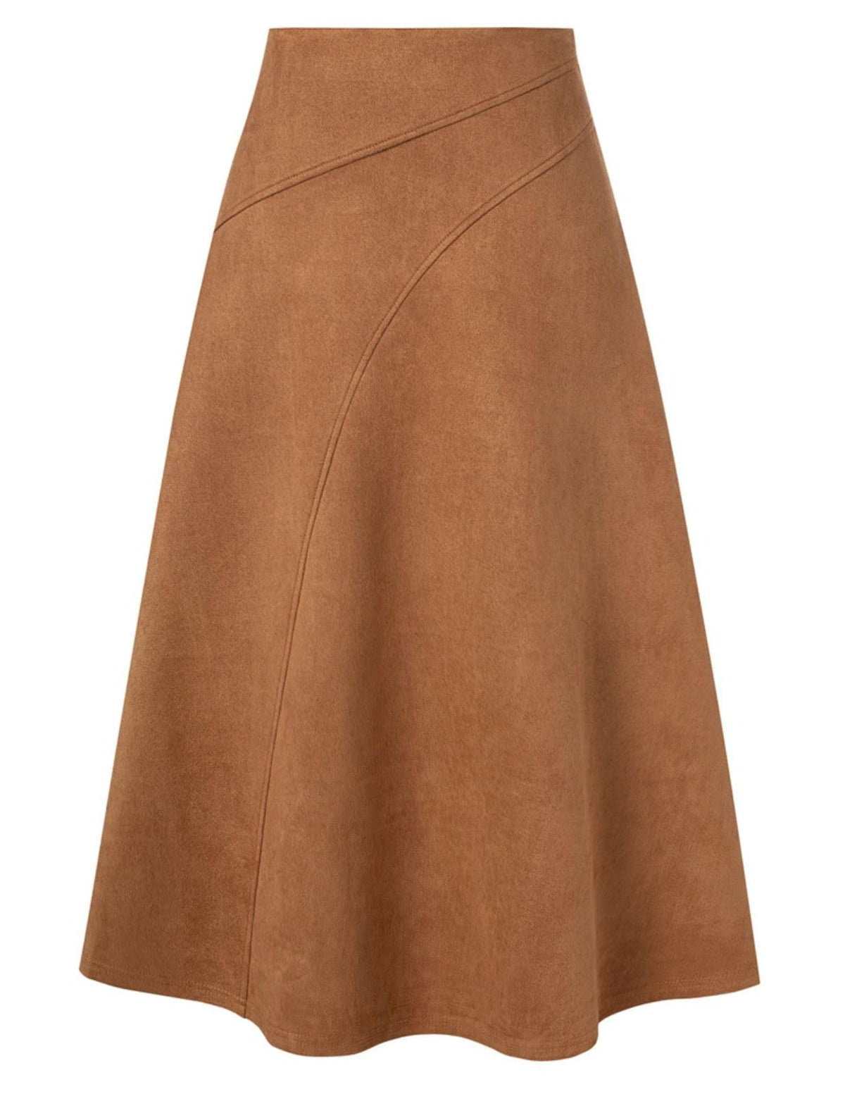 2026 Women's Suede Skirts, High Waist A-Line Skirt, Fall Winter Midi Skirt
