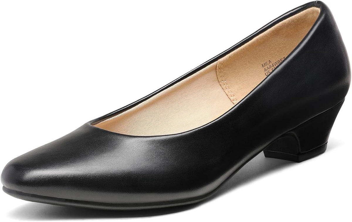 DREAM PAIRS Women's Low Chunky Heel Pump Dress Shoes