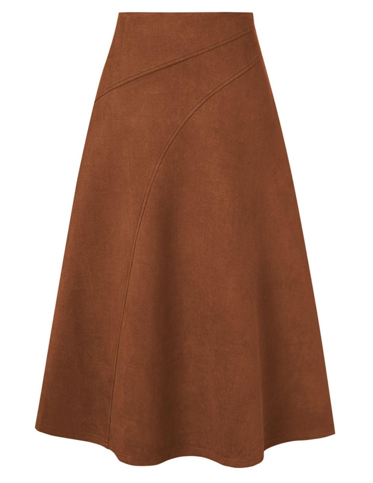 2026 Women's Suede Skirts, High Waist A-Line Skirt, Fall Winter Midi Skirt