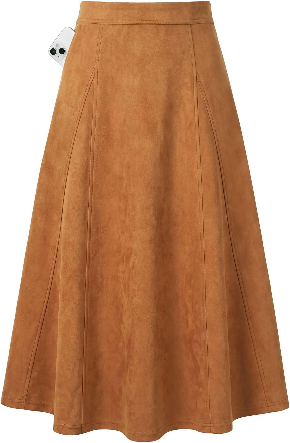 2026 Women's Suede Skirts, High Waist A-Line Skirt, Fall Winter Midi Skirt