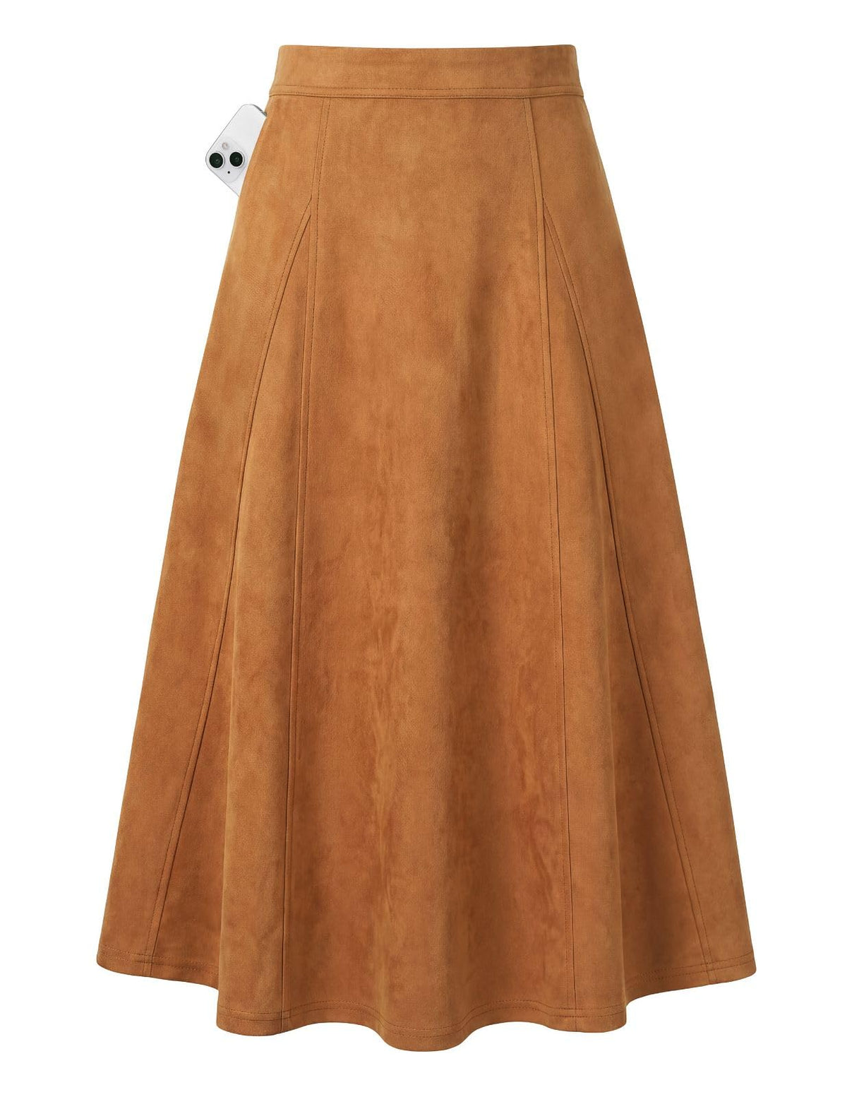 2026 Women's Suede Skirts, High Waist A-Line Skirt, Fall Winter Midi Skirt