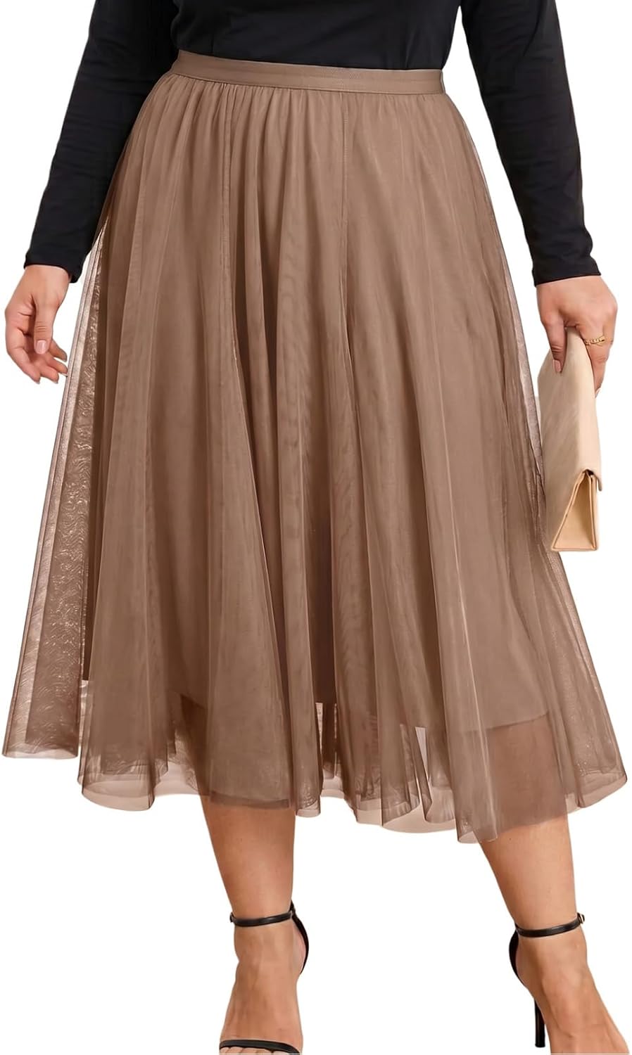 Eytino Plus Size Maxi Skirts for Curvy Women