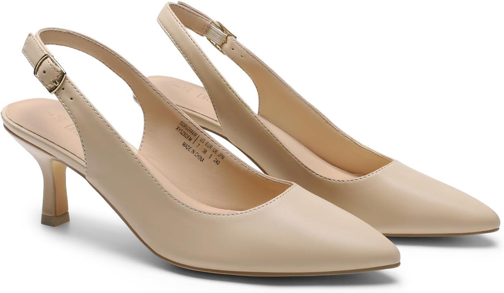 DREAM PAIRS Women's Kitten Slingback Heels Pumps