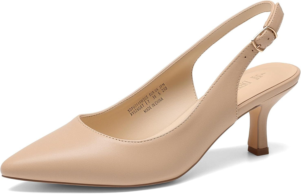 DREAM PAIRS Women's Kitten Slingback Heels Pumps