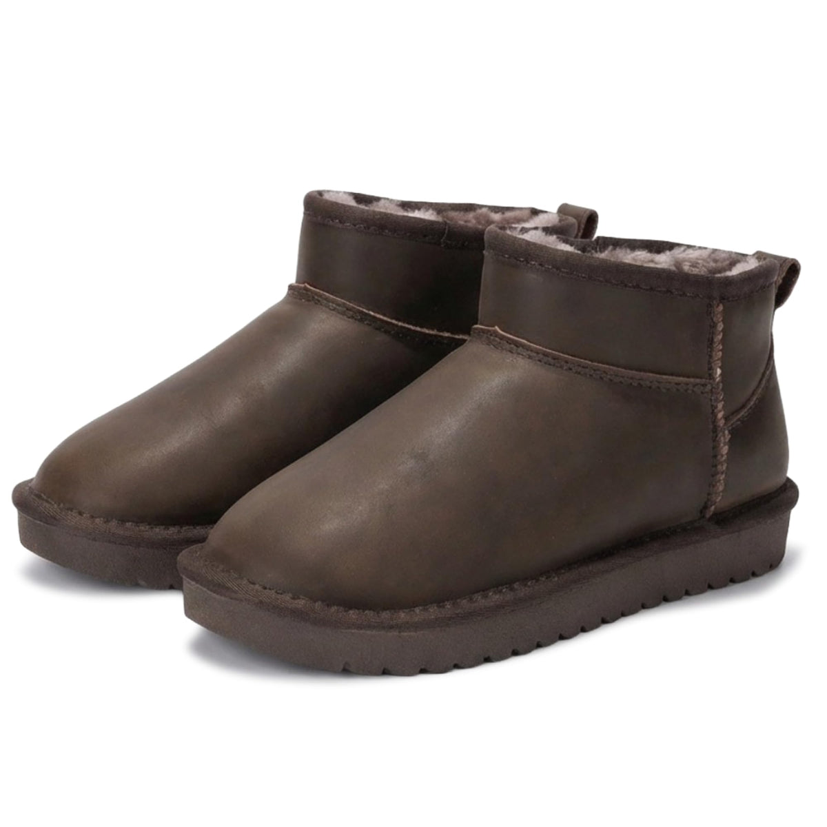 100% Genuine Leather Womens Boots Fur-Lined Booties Ankle Boots for Women