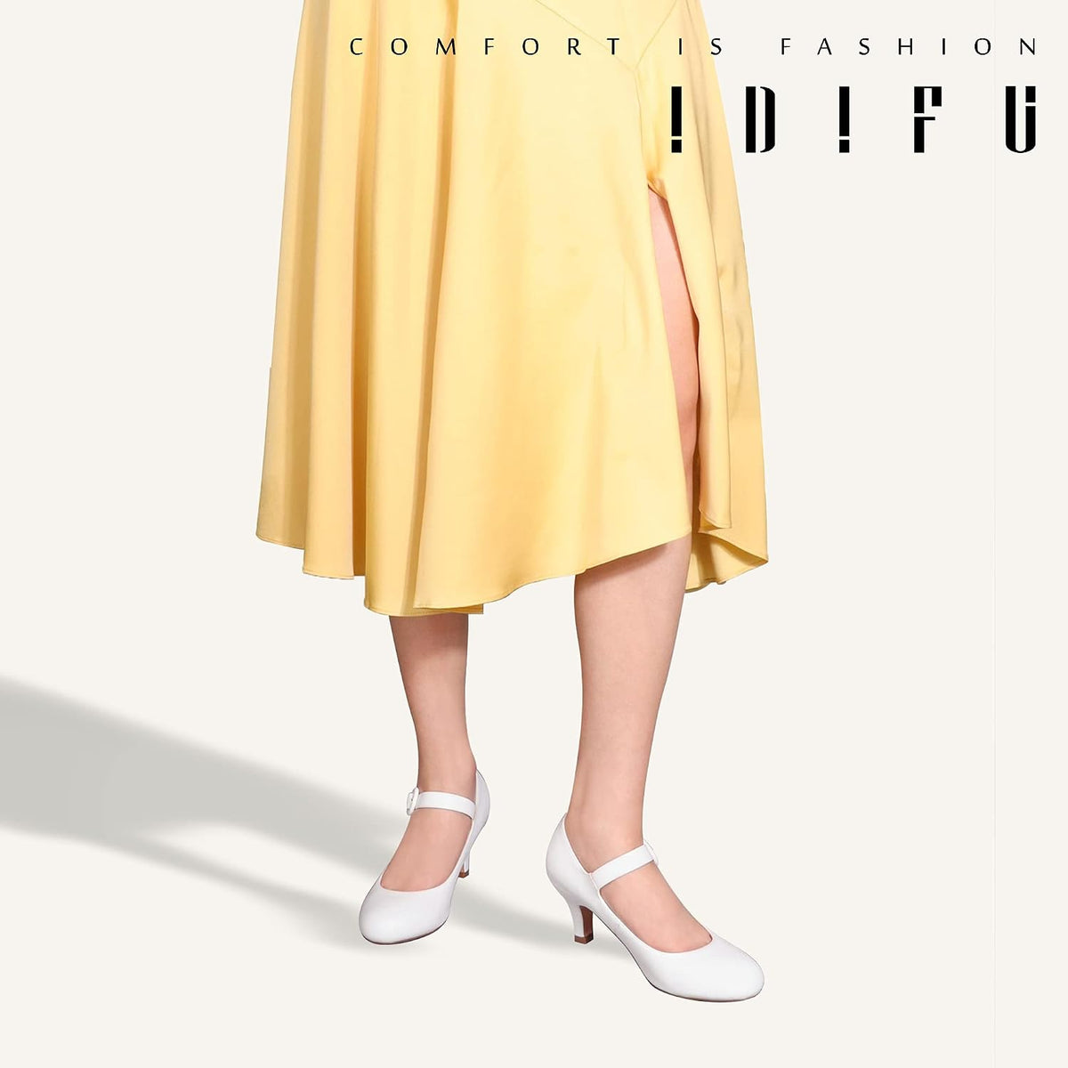 IDIFU Women's Mary Jane Dress Shoes Low Kitten Heels Pumps