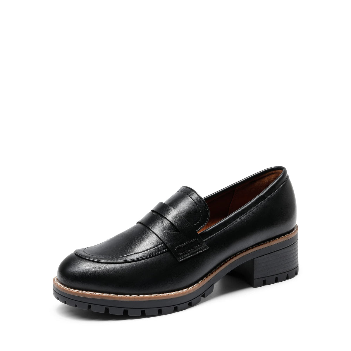 DREAM PAIRS Women's Penny Chunky Loafers Work Shoes
