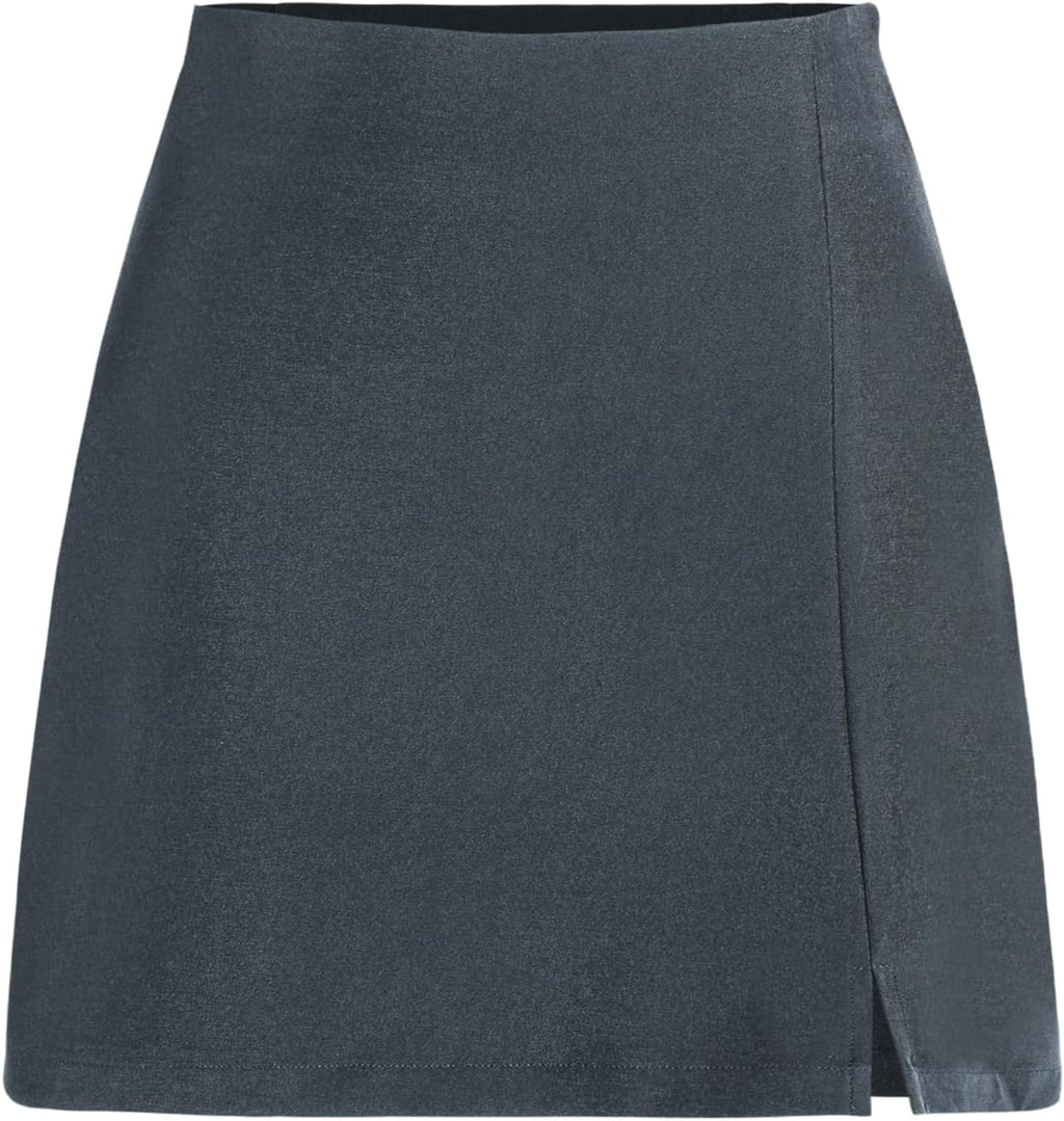 CIDER Mini Skirt High Waist Split Party Basic A Line Skirt