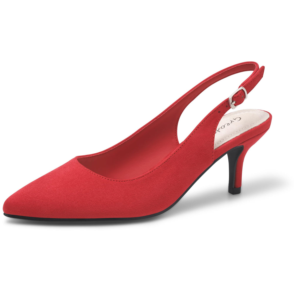 Greatonu Women's Kitten Heels Pointed Toe Slingback Dress Pumps Shoes