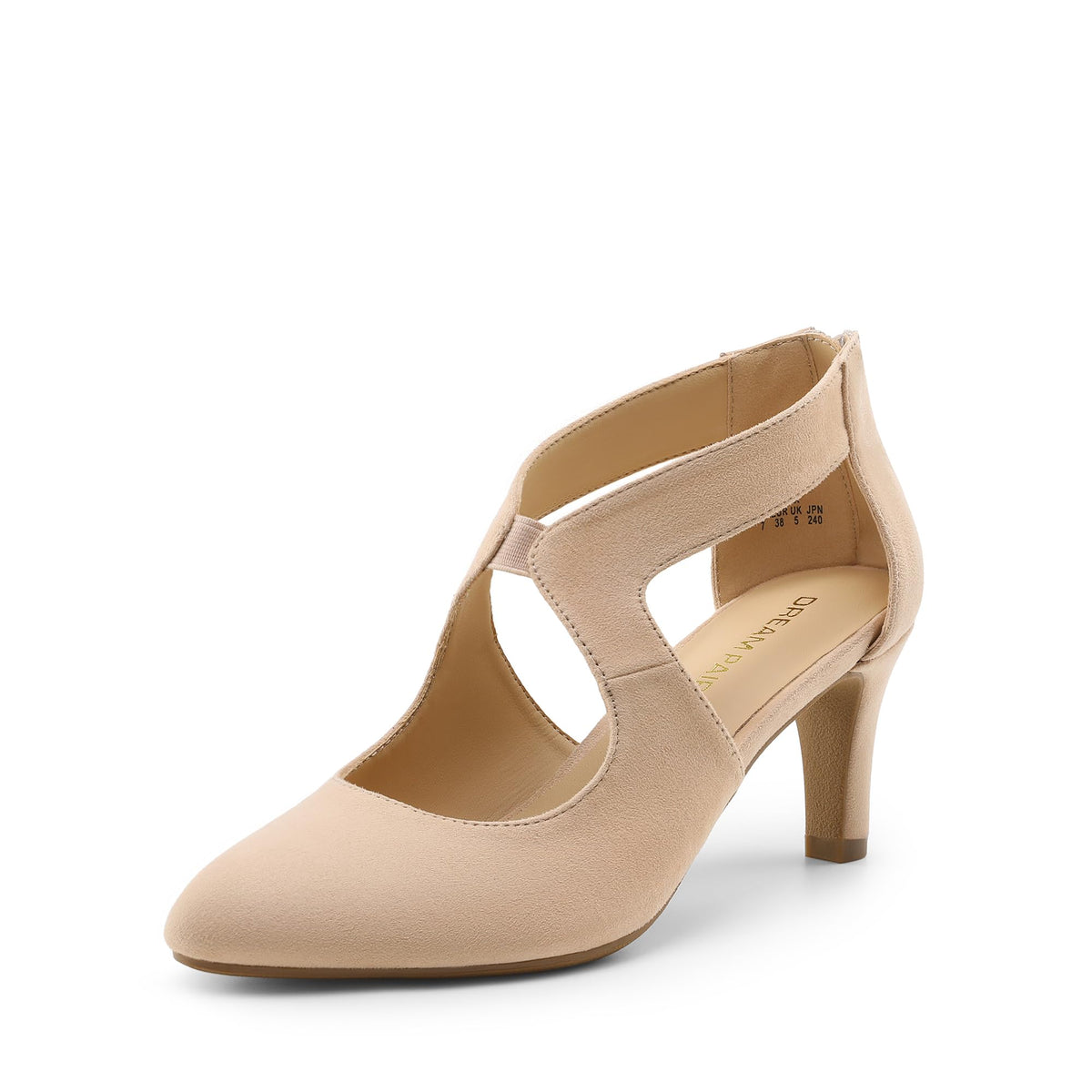 DREAM PAIRS Women's Pumps Closed Pointed Toe Kitten Heels