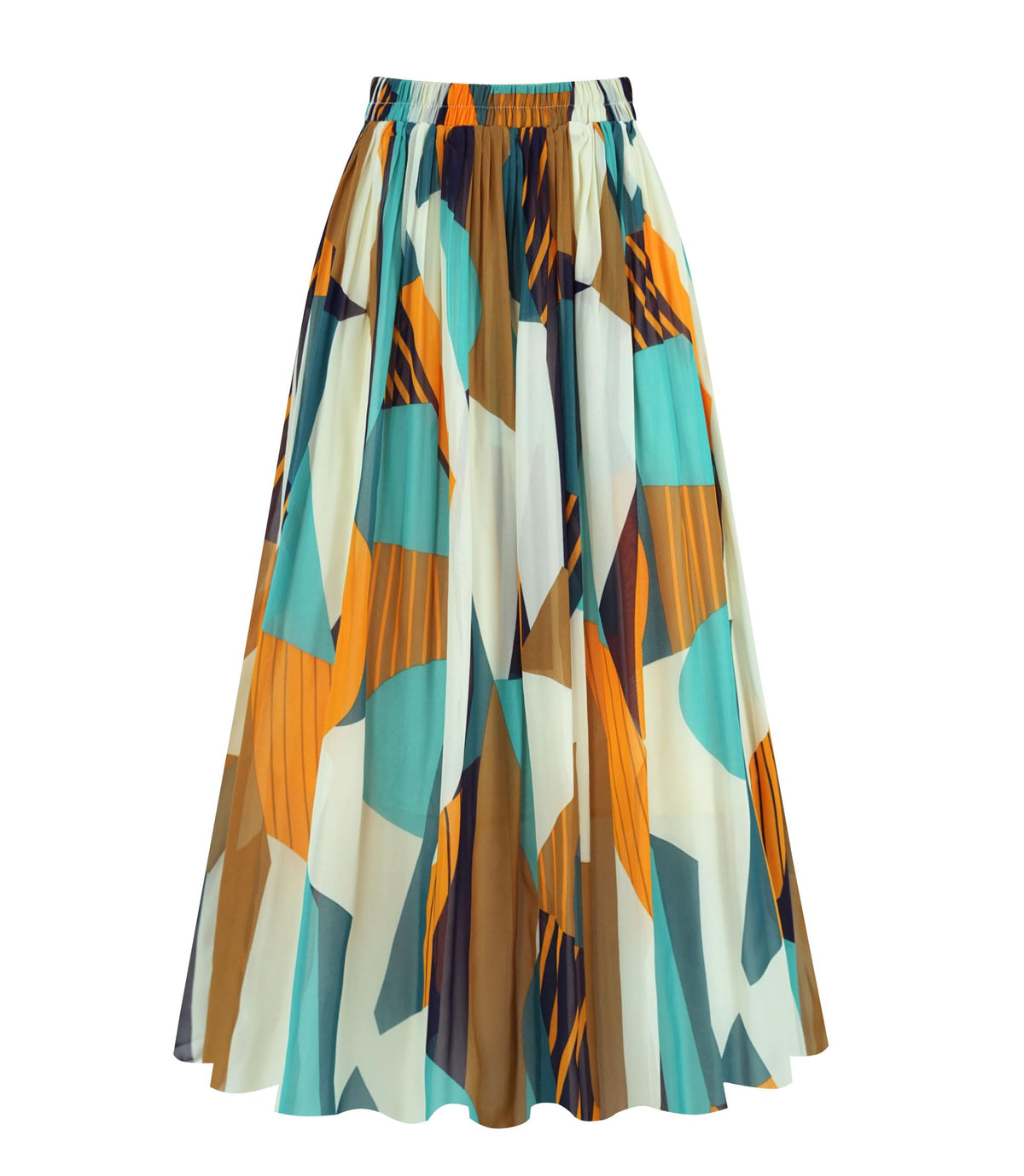 Kingfancy Women's Pleated Skirt A-Line Midi Skirts