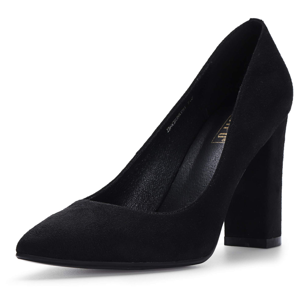 IDIFU Women's IN4 Chunky High Heels Closed Pointed Toe Pumps