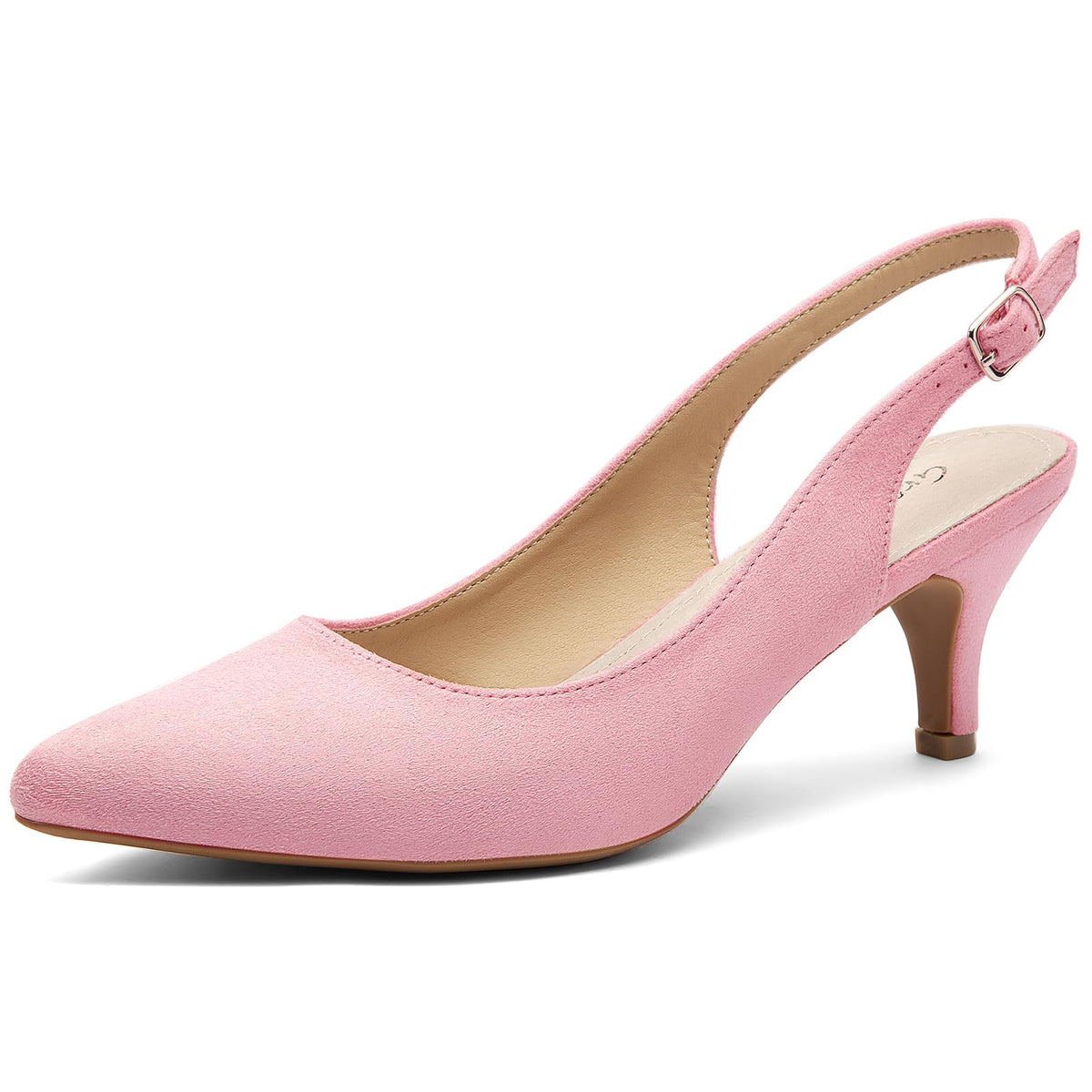 Greatonu Women's Kitten Heels Pointed Toe Slingback Dress Pumps Shoes