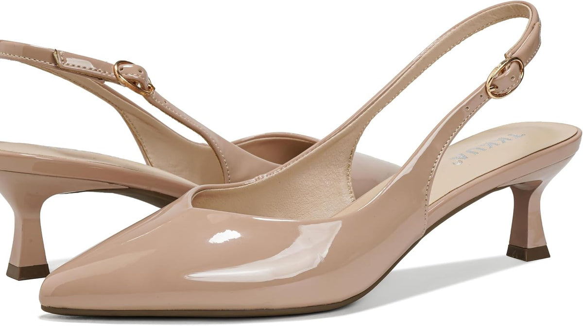 Women's Pointed Toe Kitten Heels, 2 Inch Slingback Pumps