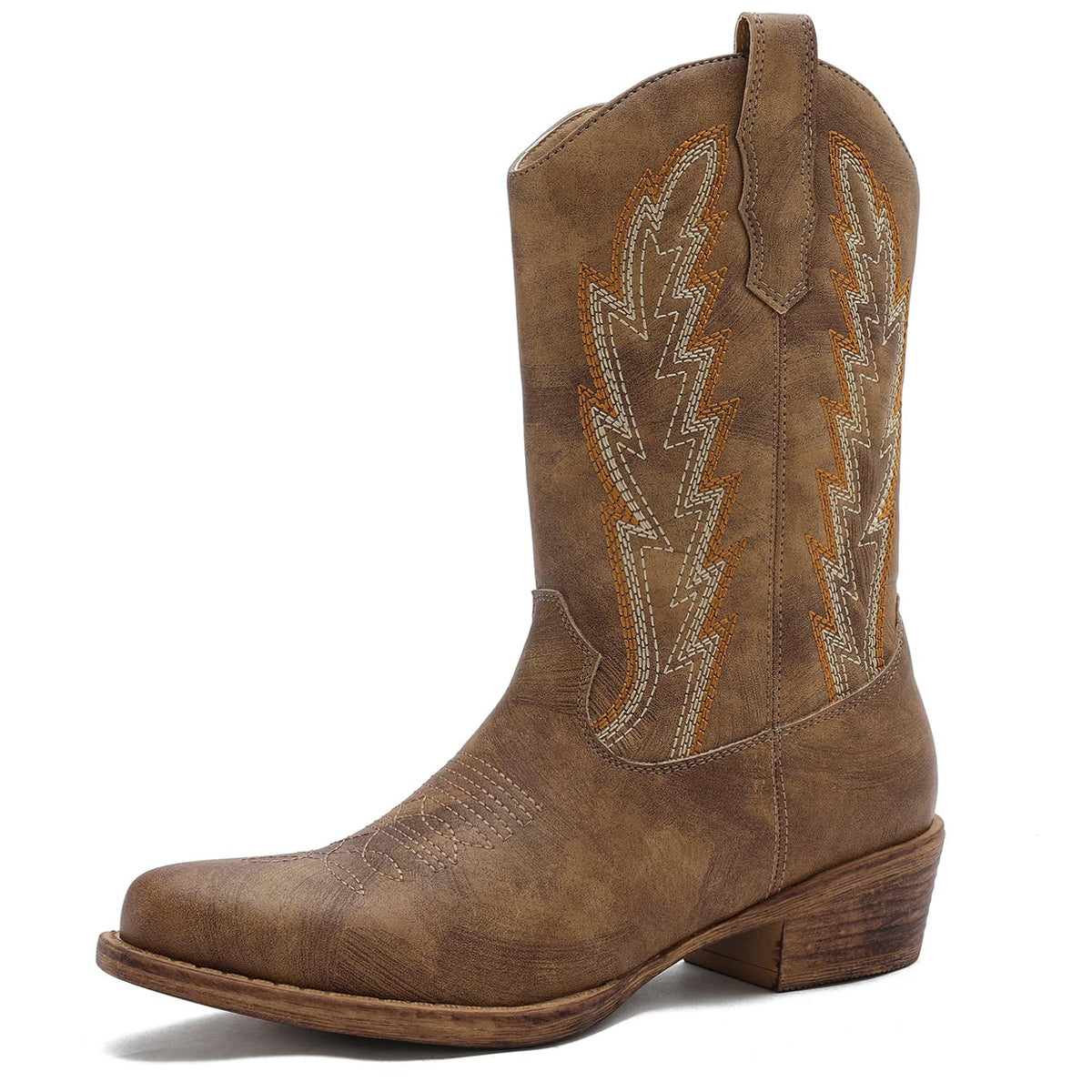 GLOBALWIN Cowboy Boots for Women, Mid-Calf Western Style