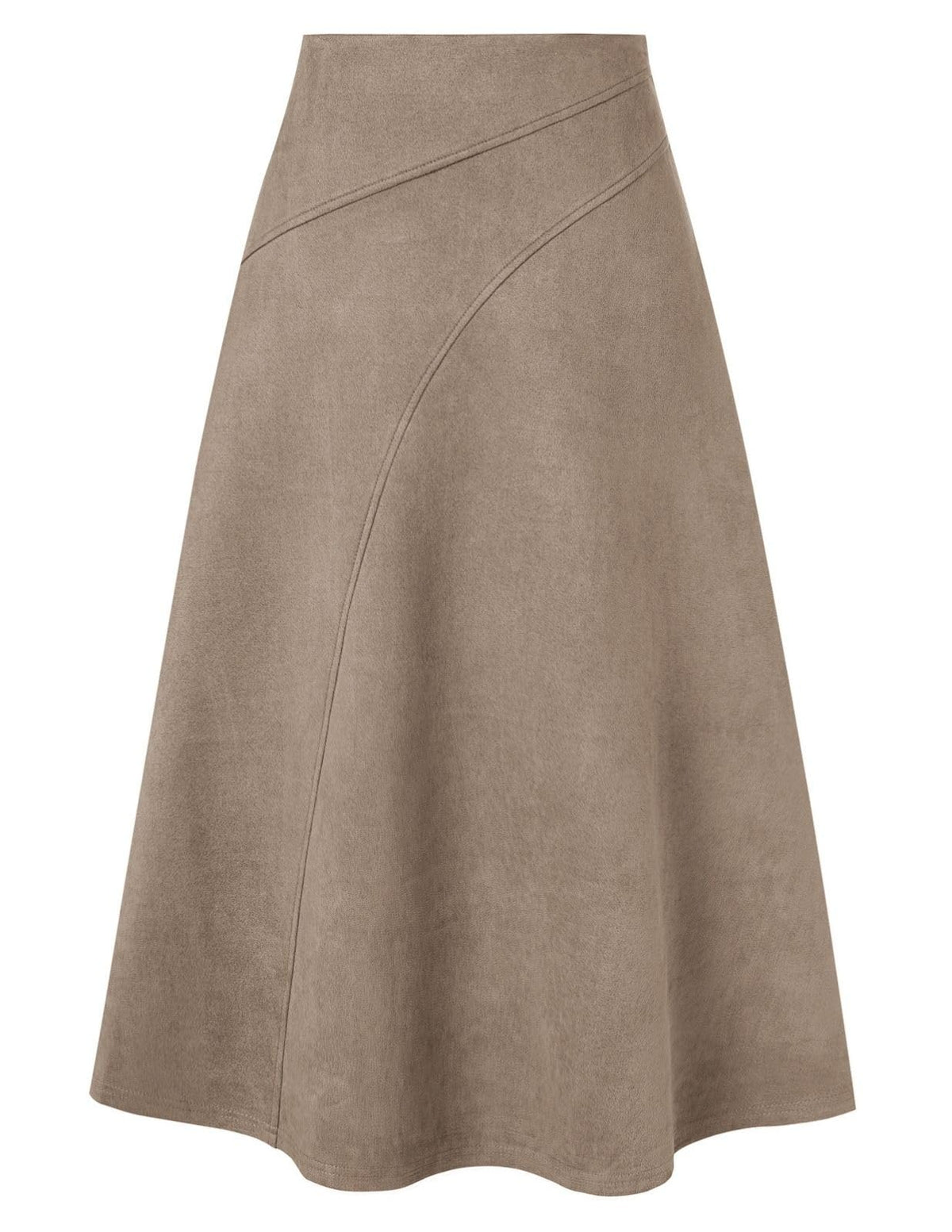2026 Women's Suede Skirts, High Waist A-Line Skirt, Fall Winter Midi Skirt