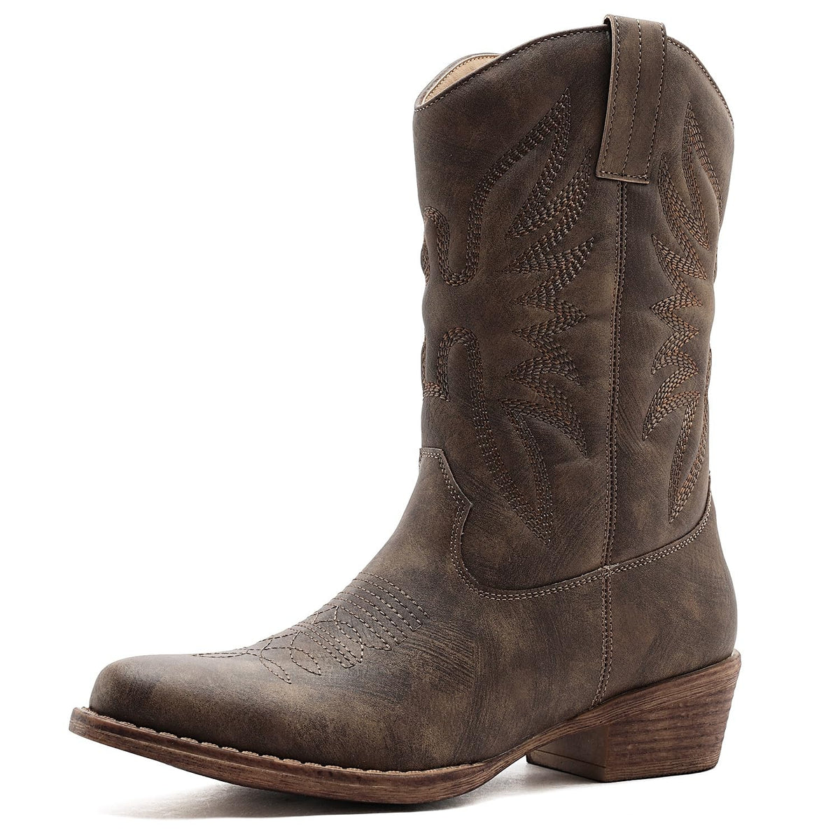 GLOBALWIN Cowboy Boots for Women, Mid-Calf Western Style