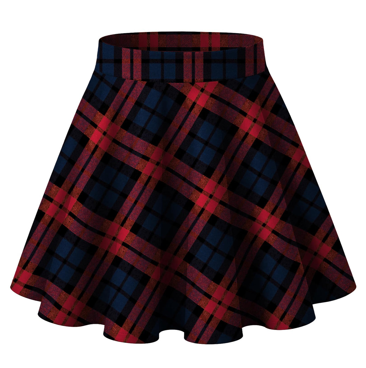 HOTOUCH Women's Skirt Casual Mini Skater Skirt Stretchy High Waist Flared Pleated A Line Basic Versatile Skirt