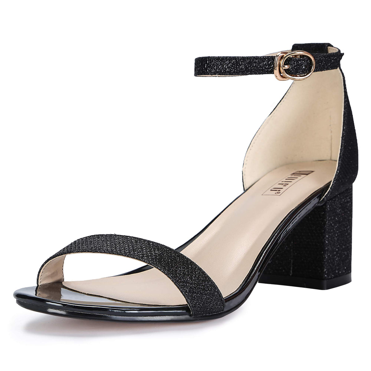 IDIFU Women's Cookie-LO Low Block Heels Chunky Sandals Ankle Strap Wedding Dress Pump Shoes