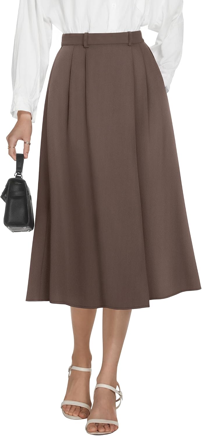 Casly Lamiit A-Line Midi Skirts for Women Business Skirt