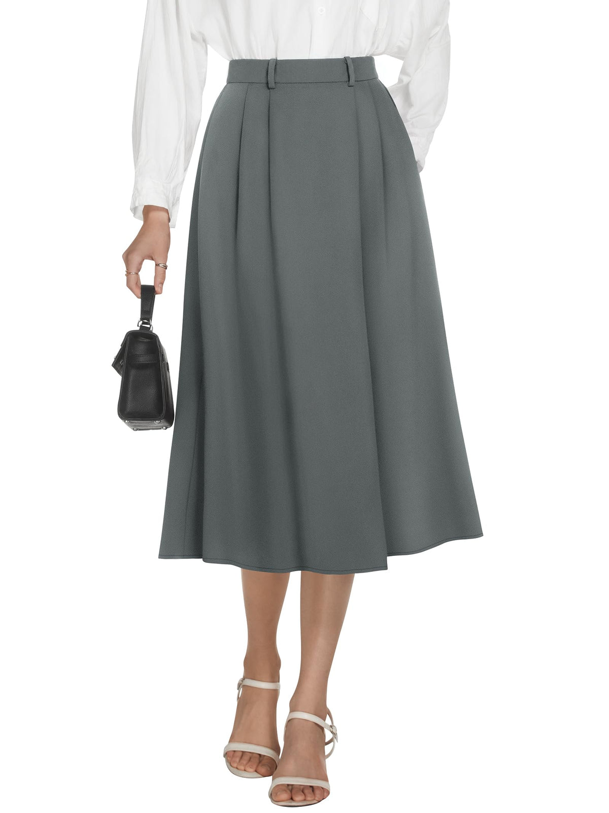 Casly Lamiit A-Line Midi Skirts for Women Business Skirt