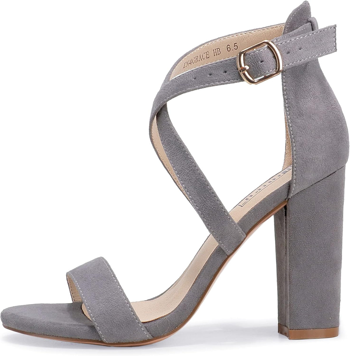 IDIFU IN4 Strappy Heels Chunky High Open Toe Ankle Strap Heeled Sandals