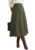 BTFBM Women Faux Suede Midi Long Skirt Fall Fashion 2026
